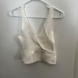 Vestique White Knit Crop Top